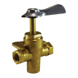Bottom Outlet Ball Valve 1/8-27 Thread Size 1/8 3-WAY BOTTOM OUTLET W/CLICK