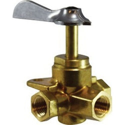 Solid Bottom Ball Valve Less Click 3/8F 3 WAY SOLID BOT VLV L/CLICK