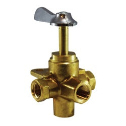 Bottom Outlet Ball Valve 1/4 FIP 4-WAY LONG STEM WF CLICK