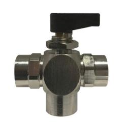 Mini Ball Valve 3/8FIP 3WAY PANEL MOUNTED BV OPEN CENTER