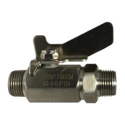 Miniature Ball Valve 3/8 MIP X MIP MINI S.S. BALL VALVE