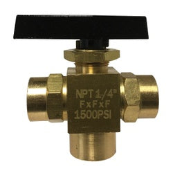 Miniature Ball Valve 1/4FX1/4FX1/4F 3WAY BALL VALVE 2500PSI