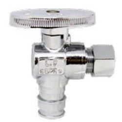 90 deg Angle Supply Stop 3/8 COMP X 1/2 PEX CP ANGLE STOP
