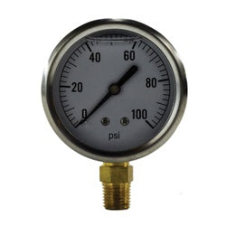 Pneumatic Pressure Gauge 2 1/2"  0-30psi  1/4" LM LF