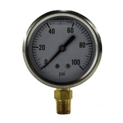 Pneumatic Pressure Gauge 2 1/2"  0-2000psi  1/4" LM LF