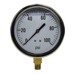 Pneumatic Pressure Gauge 4"  0-100psi  1/4" LM