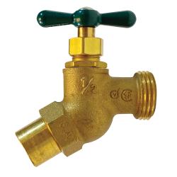 Heavy-Duty Hose Bibb No Kink Valve 3/4 MALE SWEAT & 1/2 FEM. SWEAT X 3/4