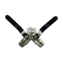 Wye Non-Vented Ball Valve 1 FIP X 3/4 MIP 3 WAY NON-VENT BRASS BV