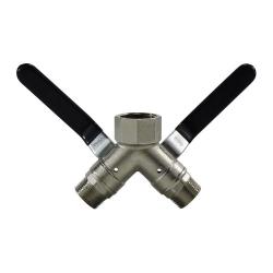 Wye Vented Ball Valve 1 FIP X 3/4 MIP 3 WAY VENTED BRASS BV